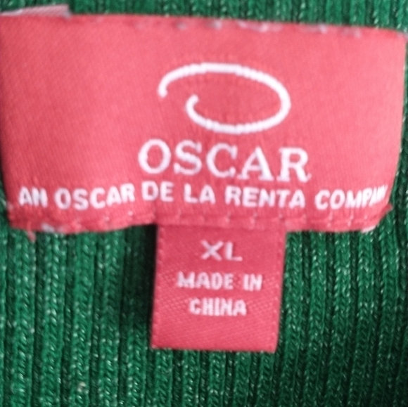 Oscar De la Renta Green Sleeveless Top Tank Blouse XL - Picture 4 of 6